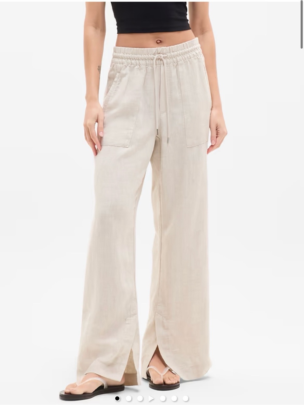 Athleta Light Beige Linen Pants